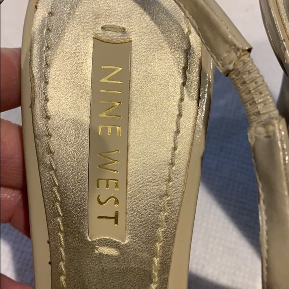 Nine West Leather Sling-back heels Open Toe - Taupe Size 7 - Picture 4 of 9